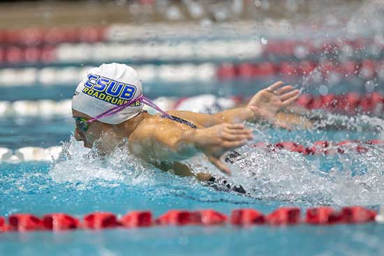2020: CSUB swimmers at the 2020 Western Athletic Conference meet