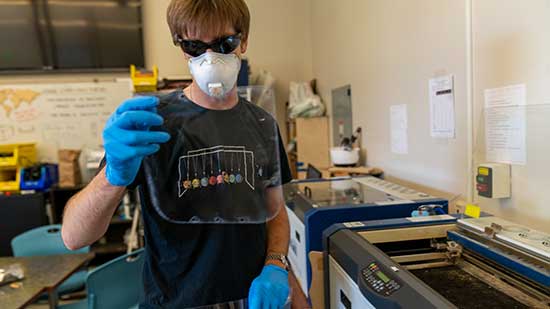 2020: Fab Lab produces face shields during COVID-19