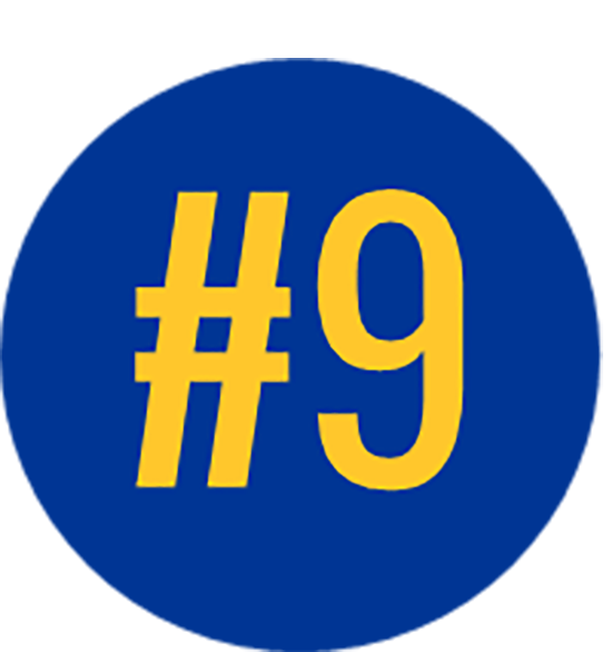 Number 9 in a blue circle