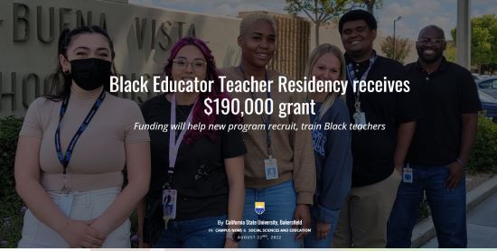 Black Educator Teacher Residency receives $190,000 grant