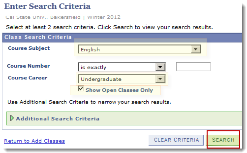 Enter search criteria