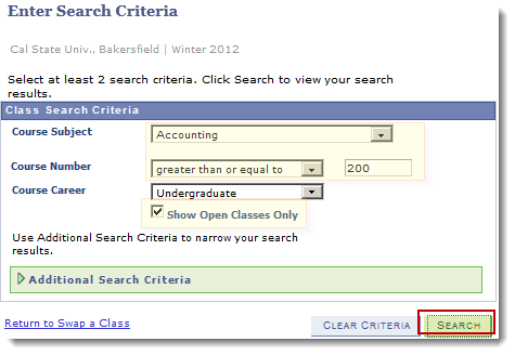 Enter Search Criteria