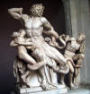 Trojan Priest Lacoon and his two sons being strangled by serpents