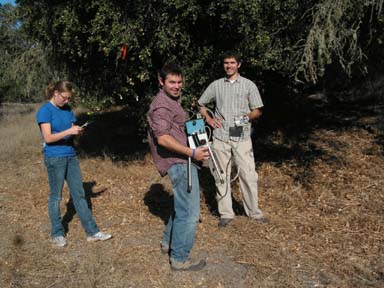 Students collecting samples in the field