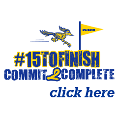 Roadrunner logo promoting #15ToFinish campaign