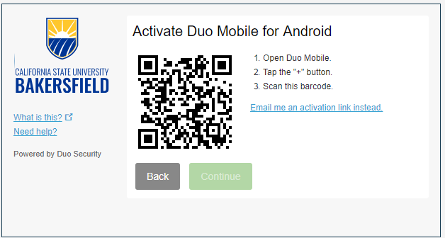 Activate Duo mobile