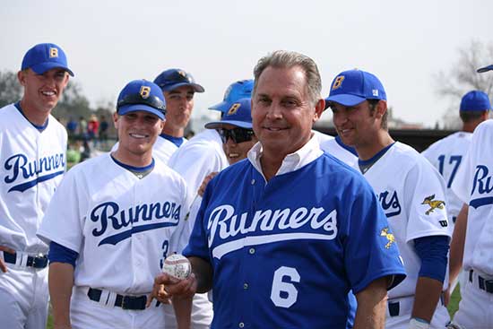 Tom Hardt with CSUB&#039;s baseball team