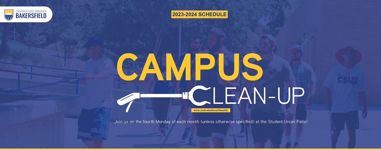 Flyer with Campus Celan-Up text  for 2023-2024