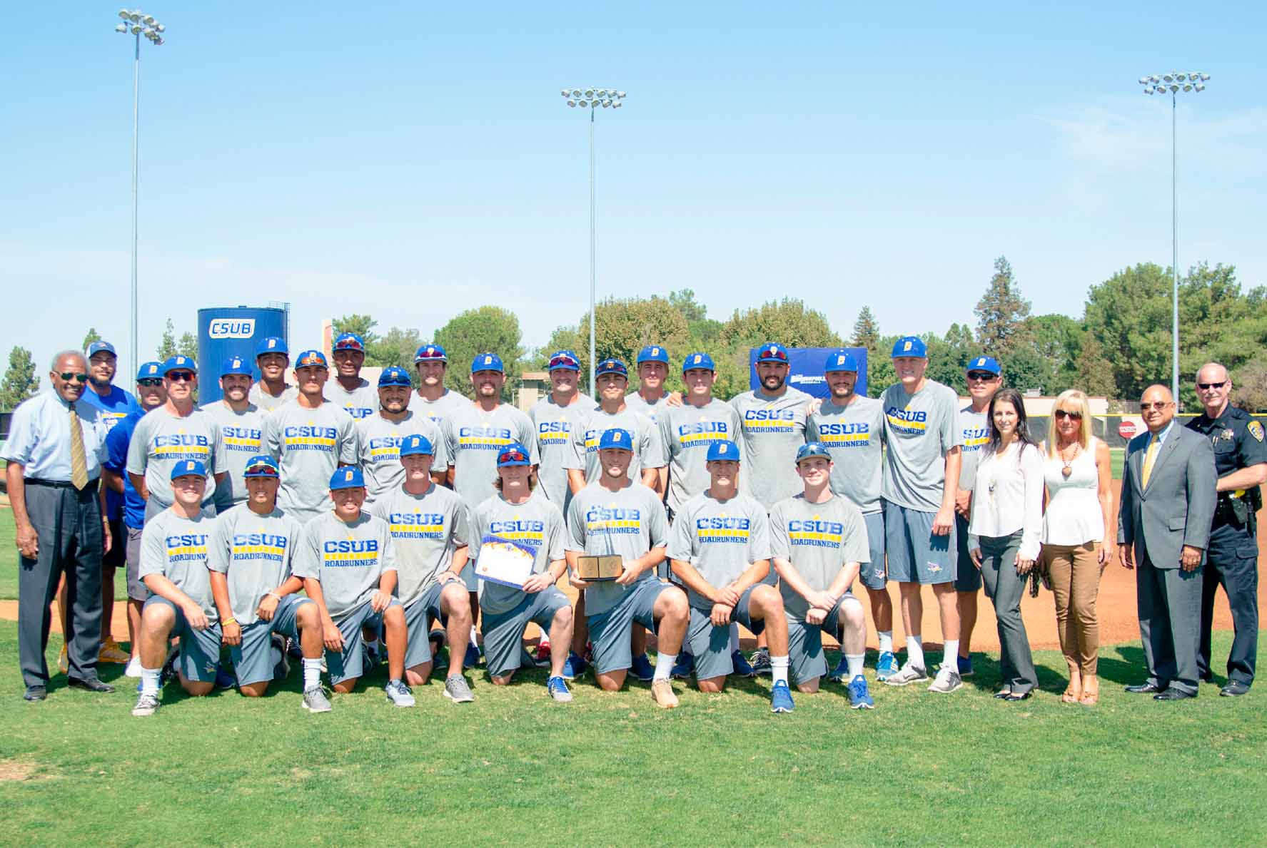 Men's Baseball recieveing Most Beautiful Area on Campus award