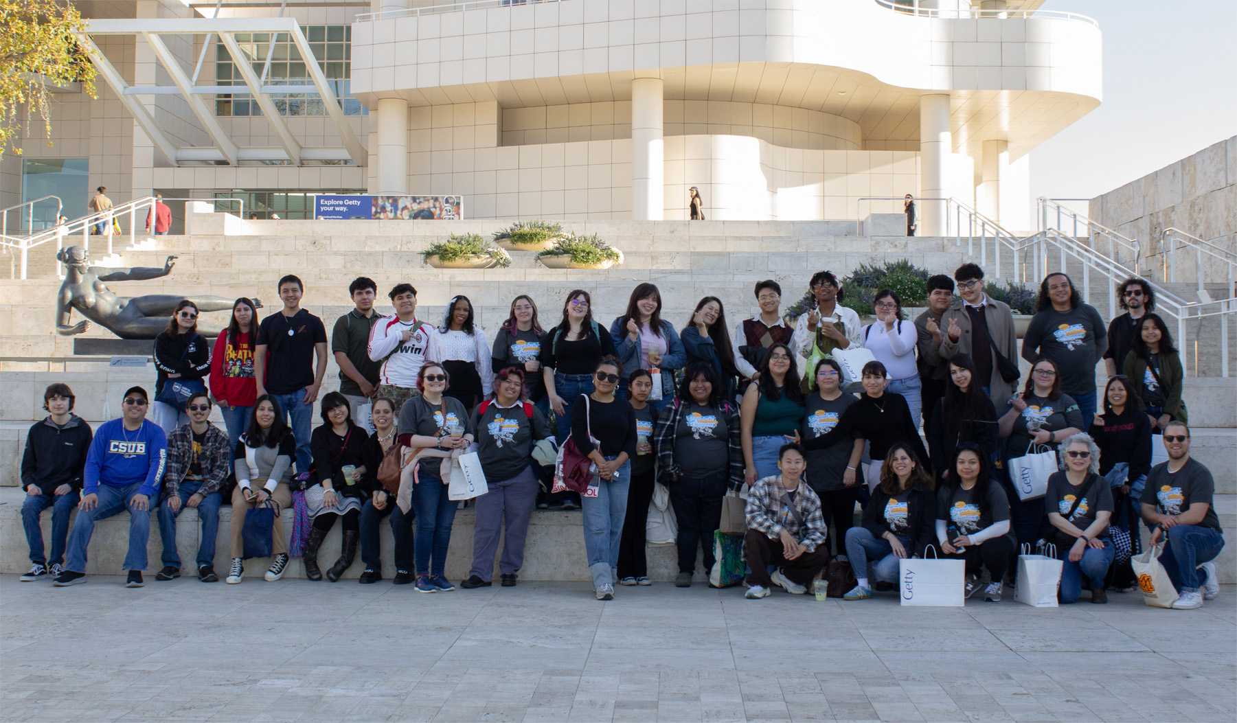 Group photo of students, faculty, and staff at the Getty