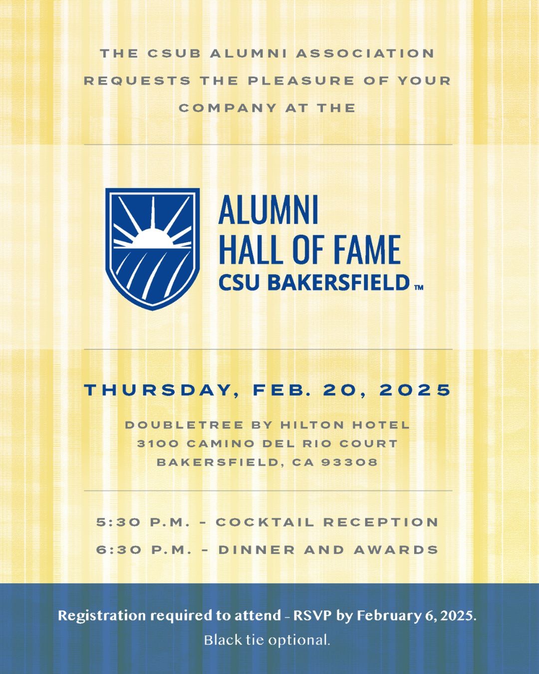 CSUB Alumni Hall of Fame 2025 event invitation