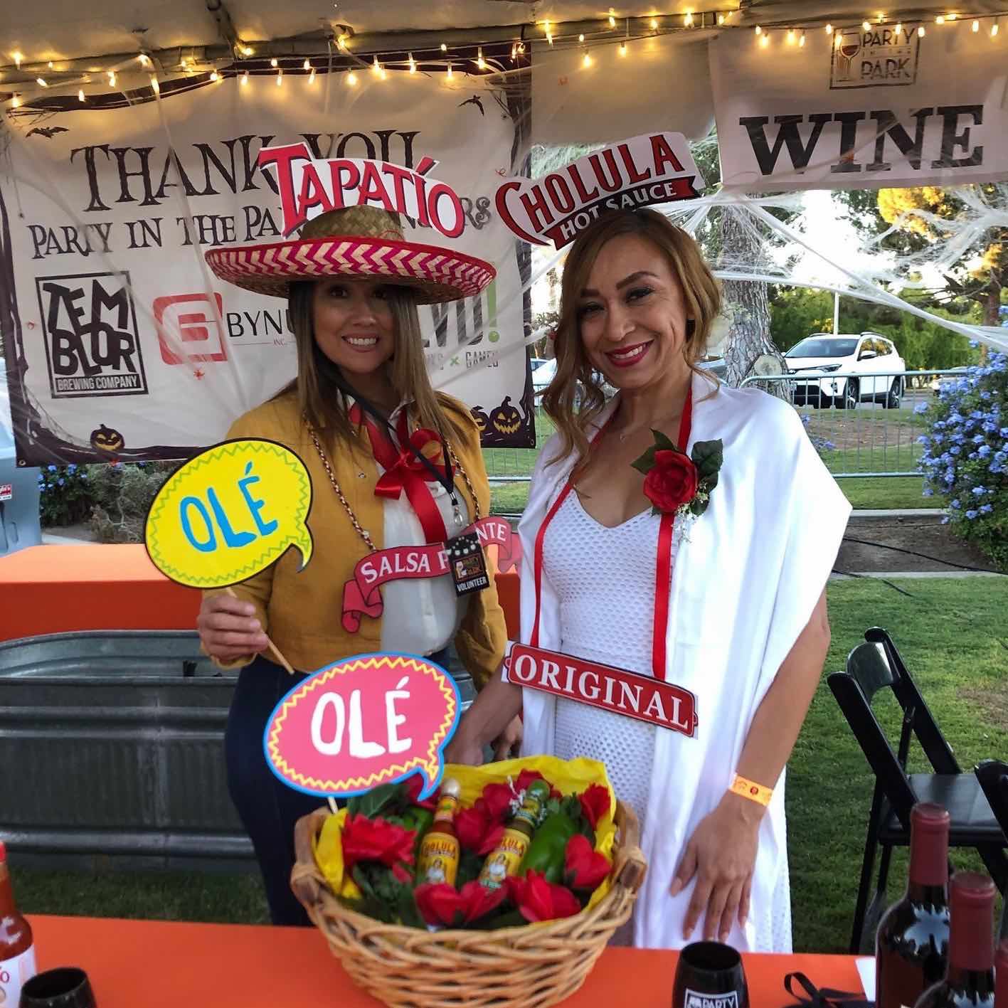 Women dressed as senoritas at Party in the Park