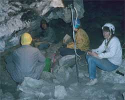 Suzann and Students in Bobcat Cave 1989