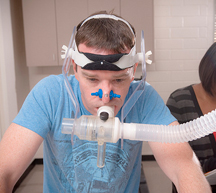 Student with mask