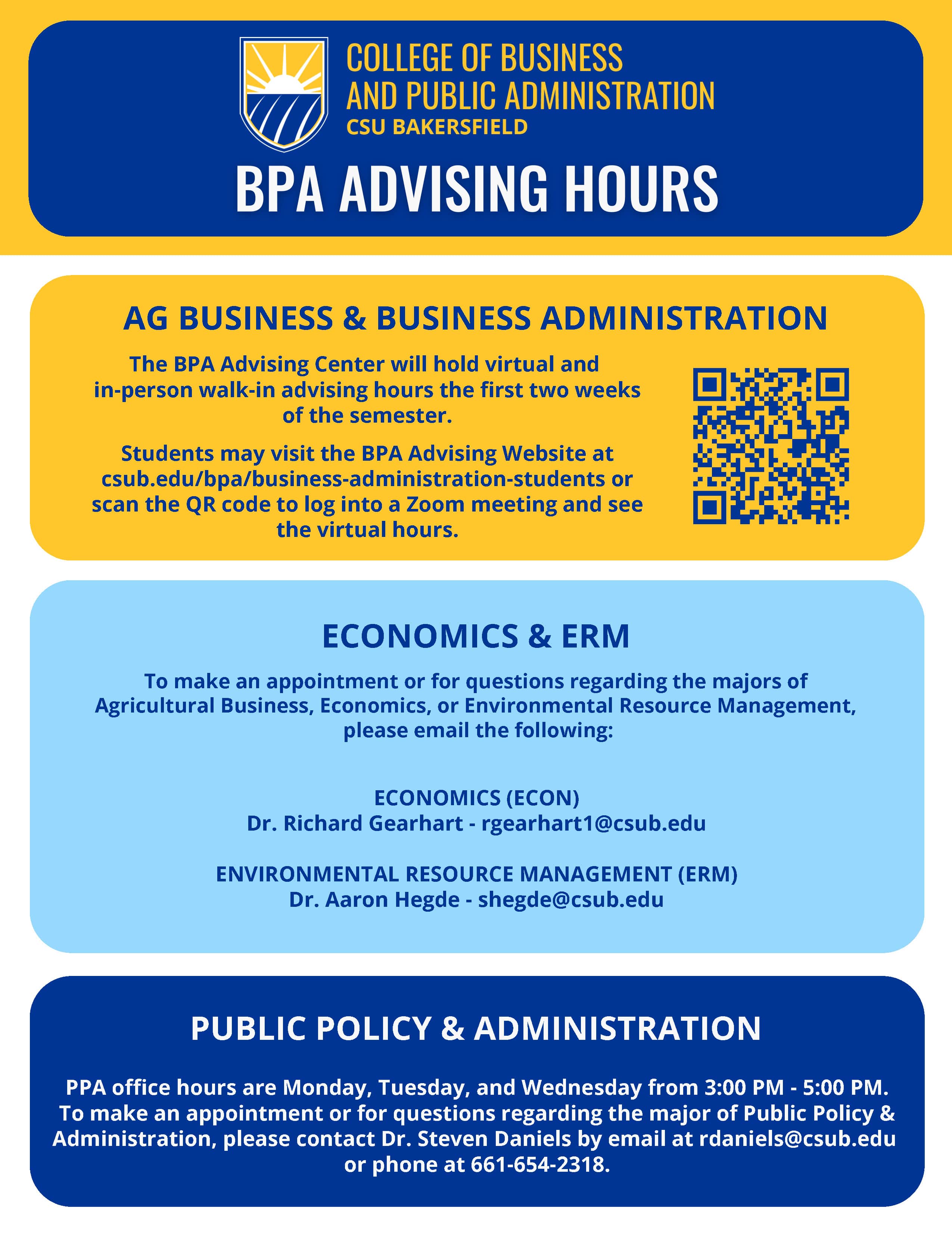 BPA Advising Framework BPA Advising Framework