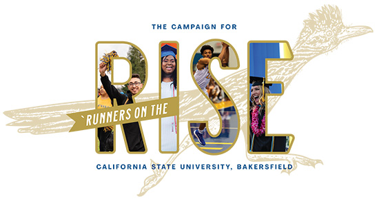 Logo with students for `Runners on the Rise campaign