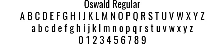 University font: Oswald