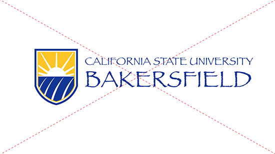 Example of changing the fonts in the CSUB logo