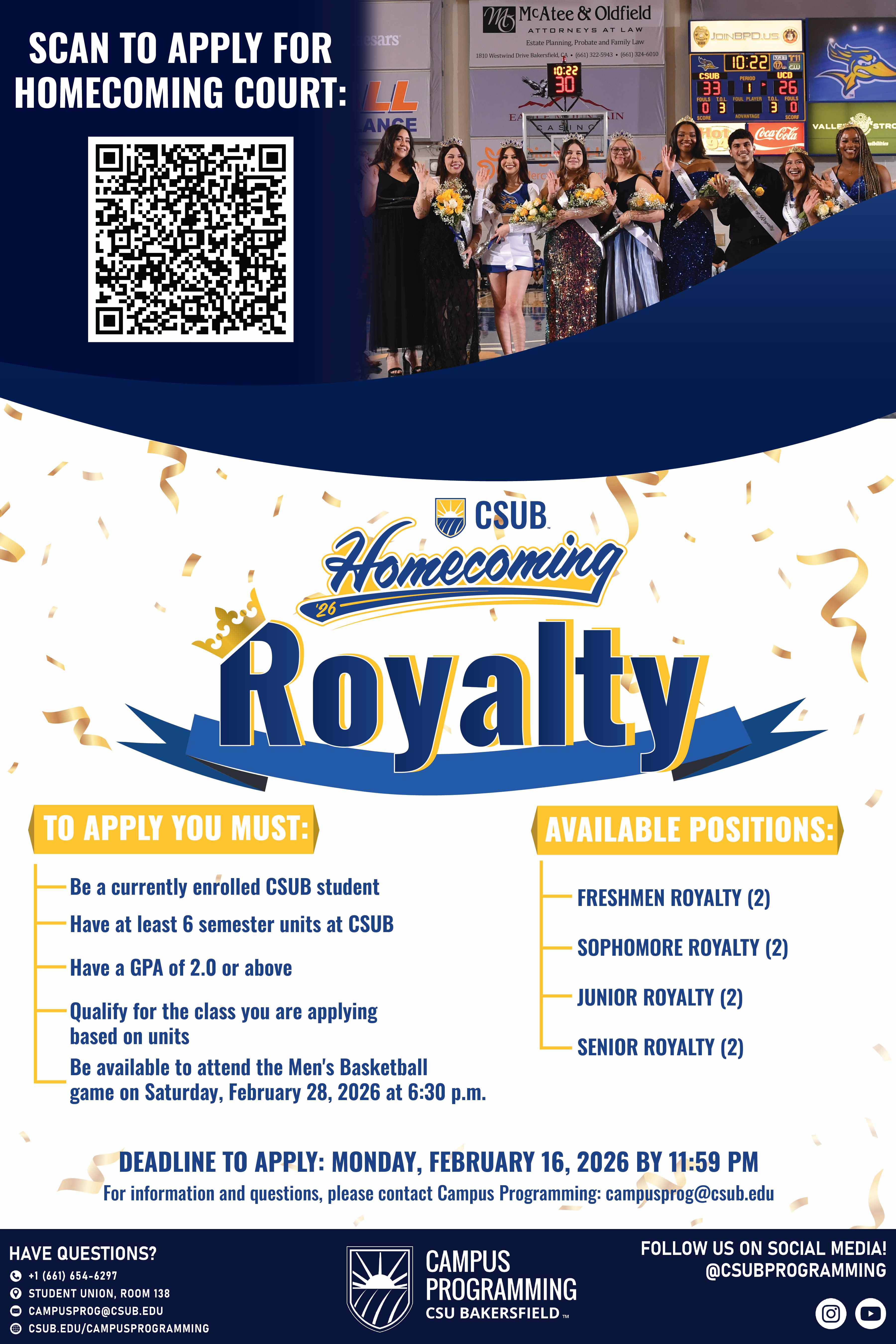 Homecoming court application flyer