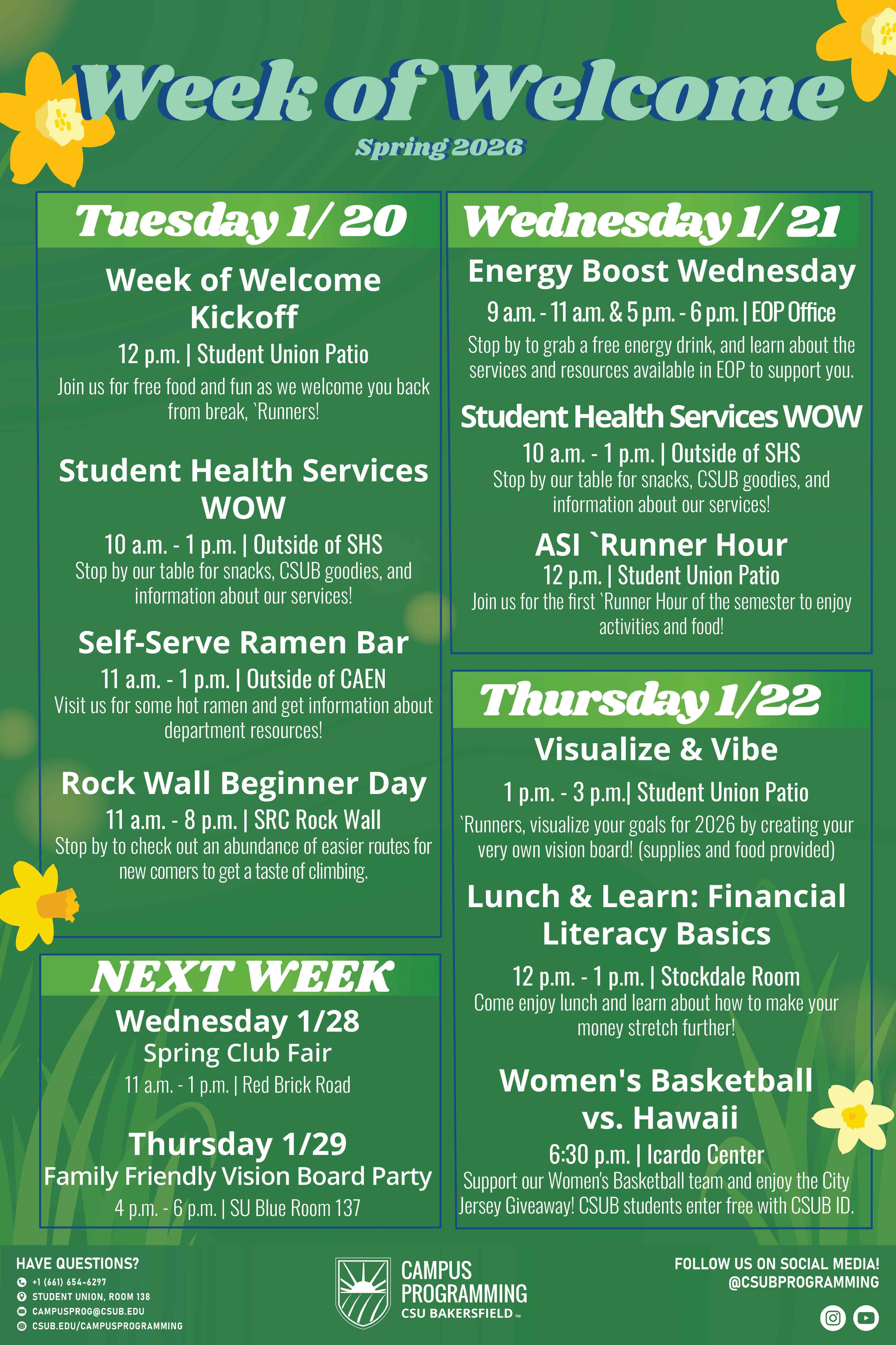 Week of welcome flyer