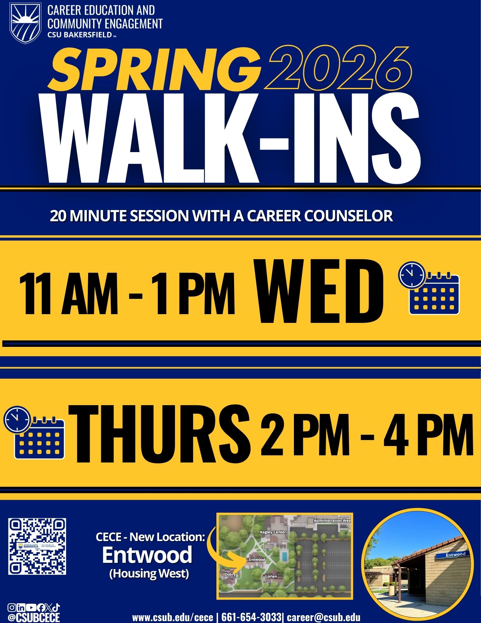 Spring Walk-In Hours 