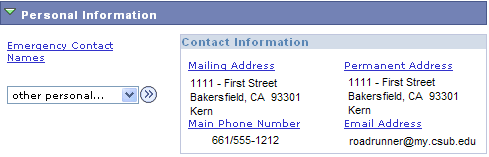 My CSUB Personal Information