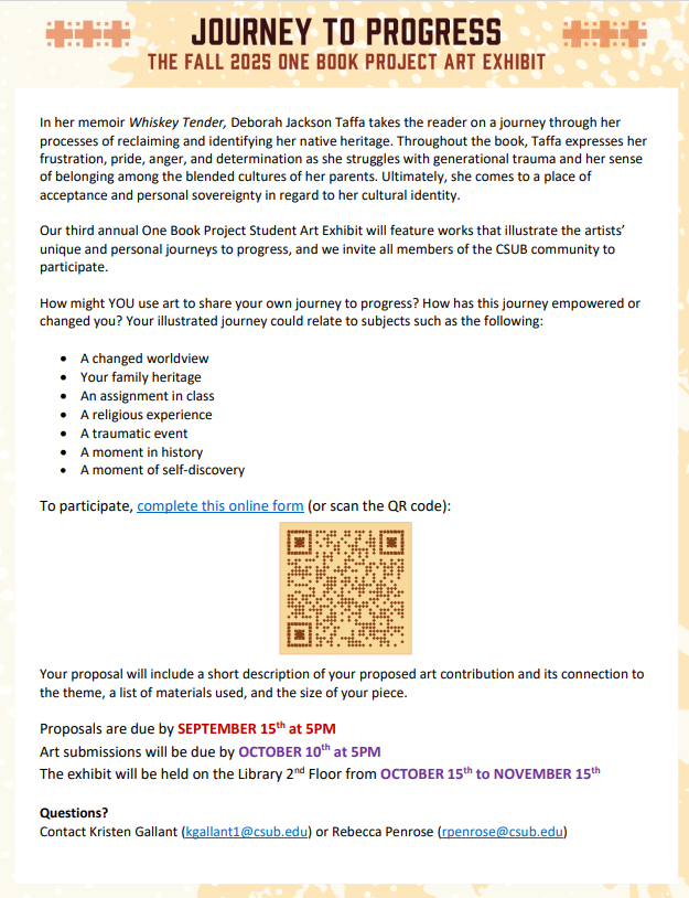 One Book Art Exhibit Flyer