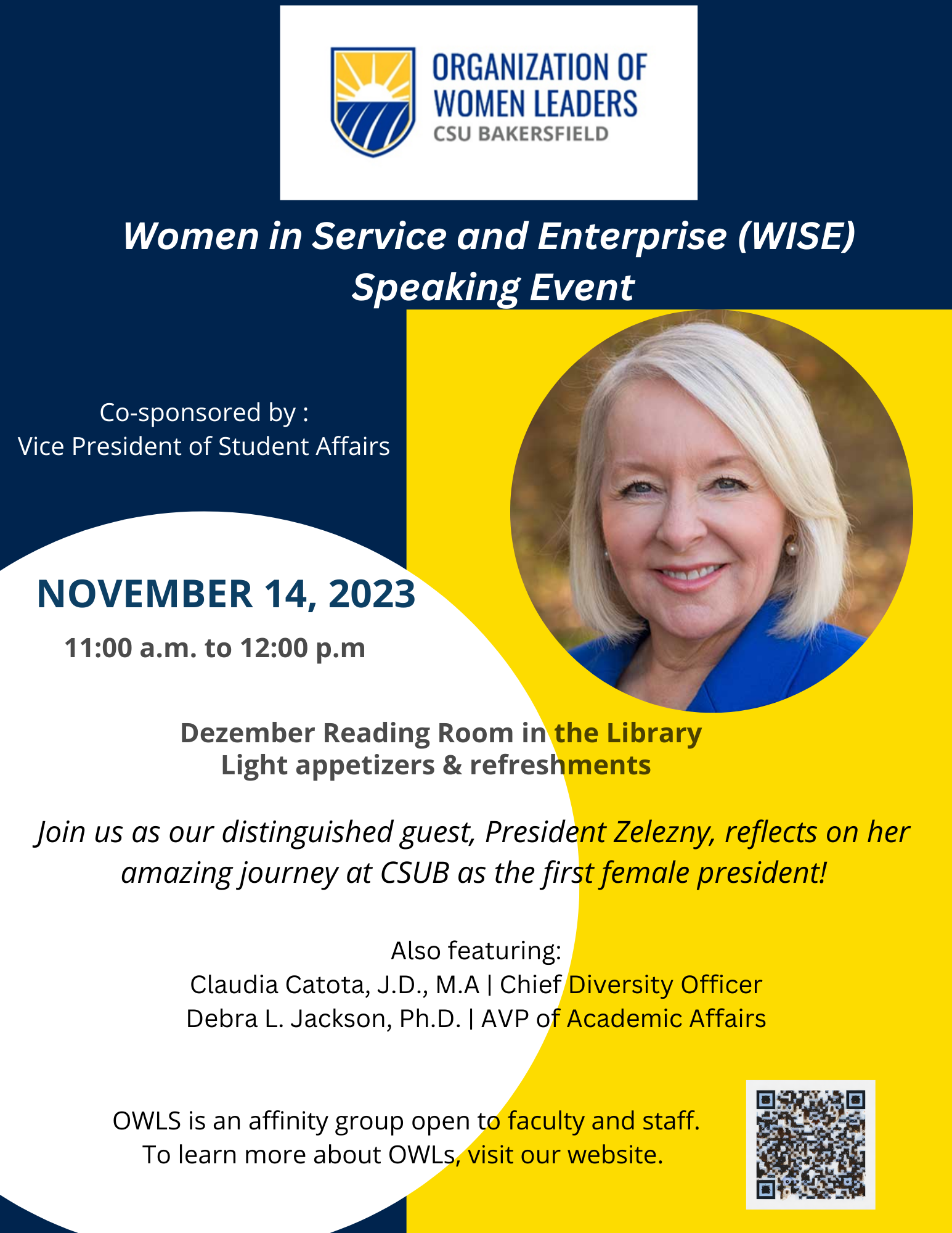 WISE Speaking Event - Featuring President Emeritus, Lynnette Zelezny