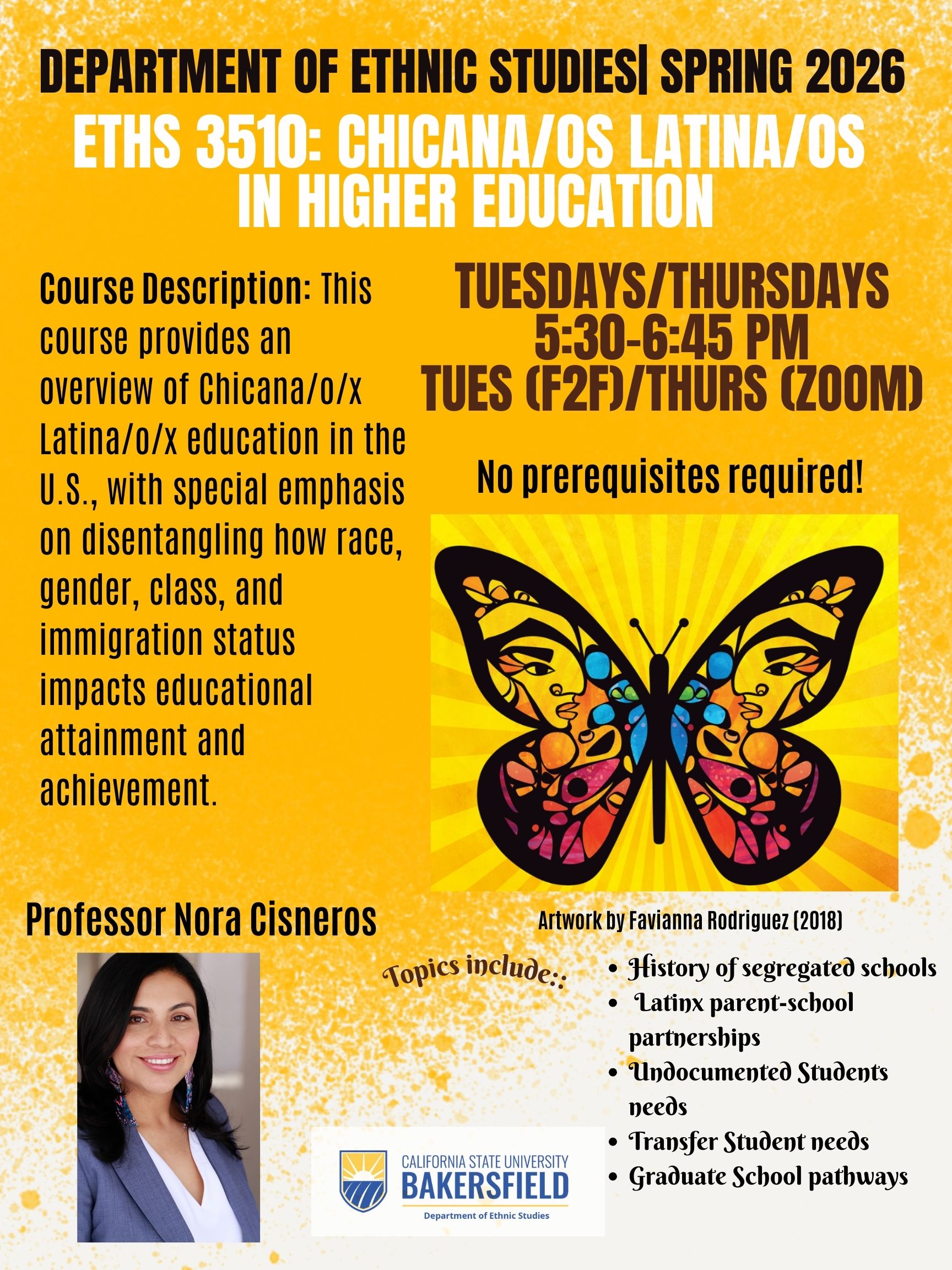 ETHS 3510 Chican/os Latin/os in Higher Education