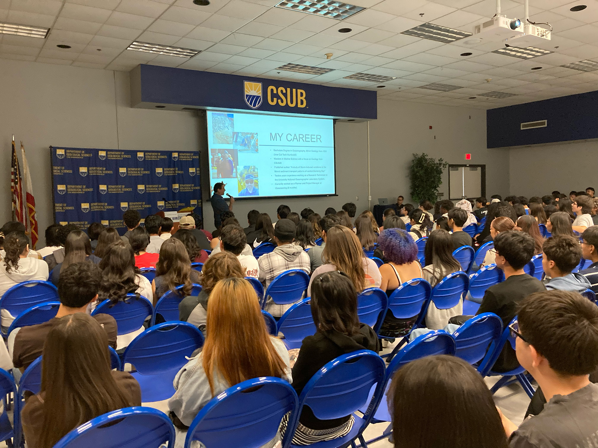 Jeremiah Brower addresses the visiting students