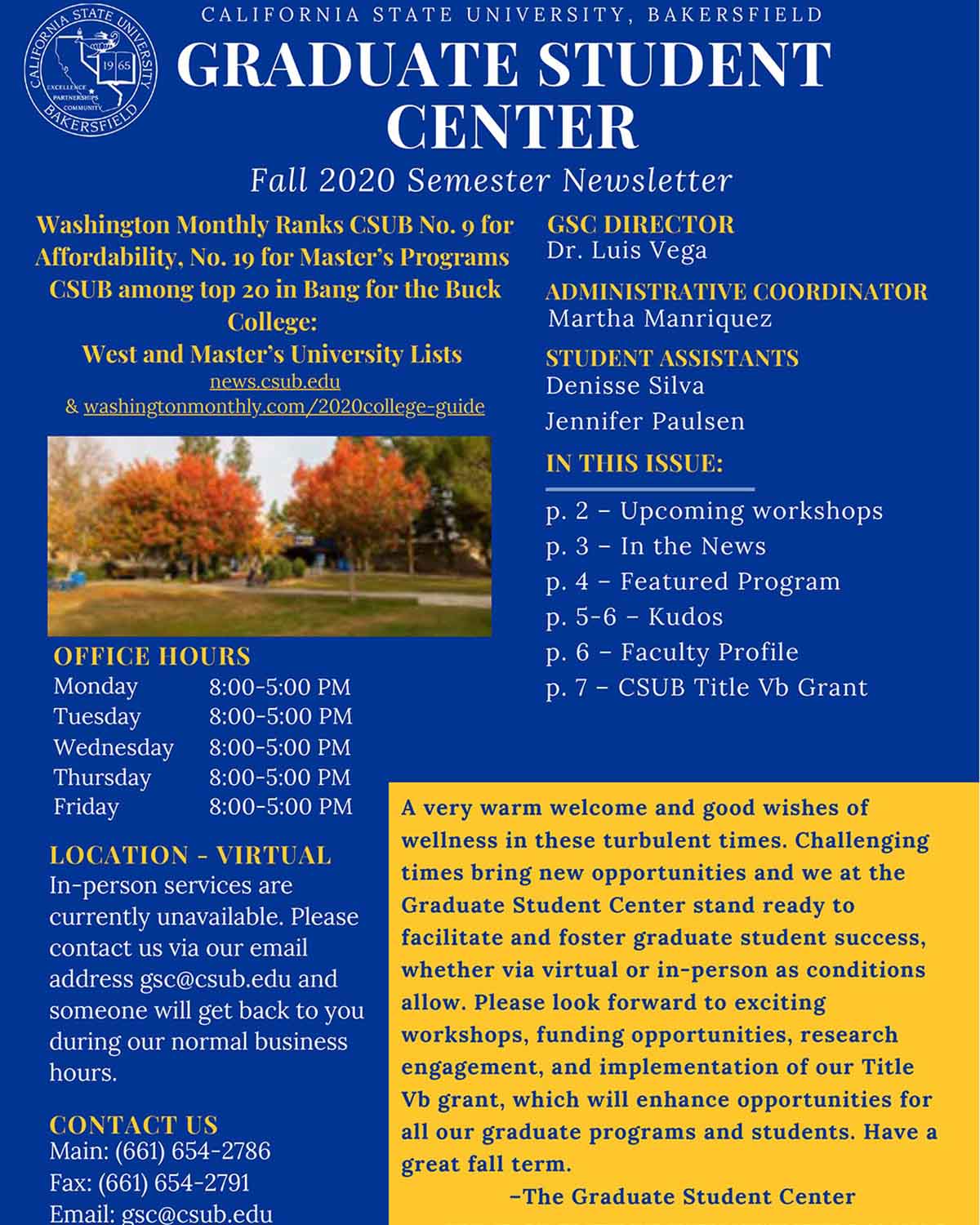 Fall 2020 Newsletter Cover