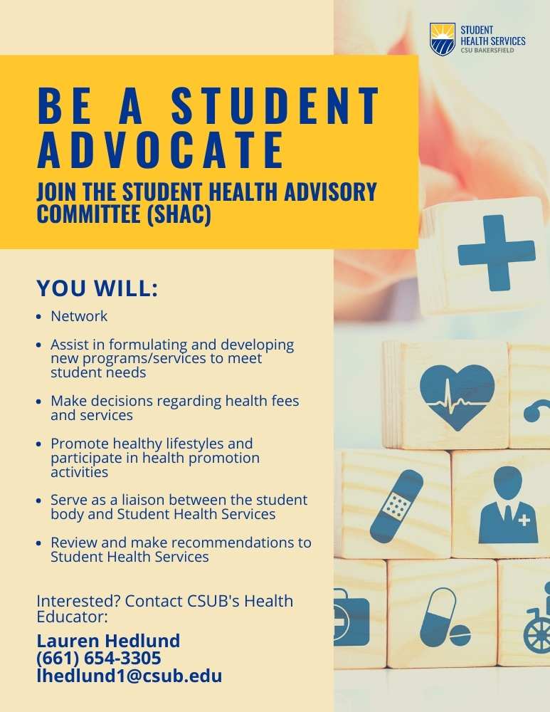 Student Health Advisory Committee Flyer