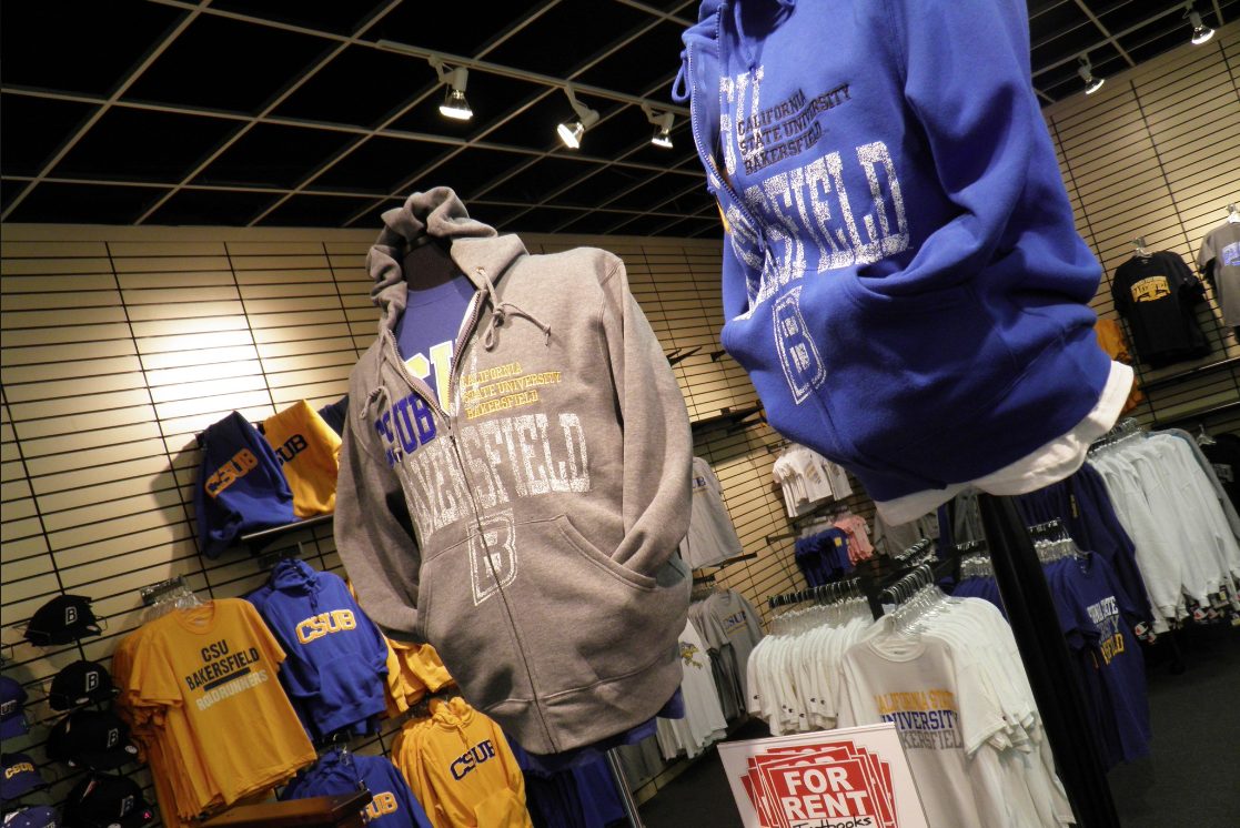 Hoodies on display at bookstore