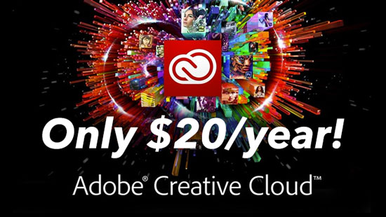 Adobe Creative Cloud for only $20 per year