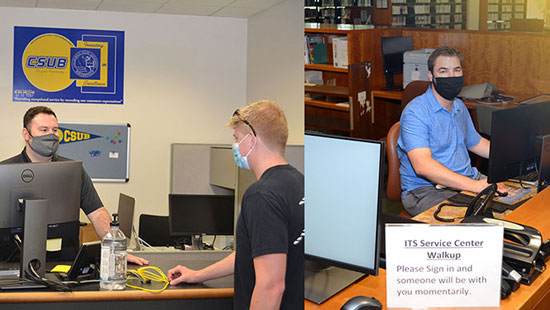 CSUB IT help desk employees helping customers