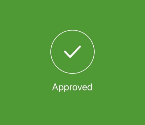 Screenshot of the greenmark and "Approved" message given once you have successfully authenticated a login.