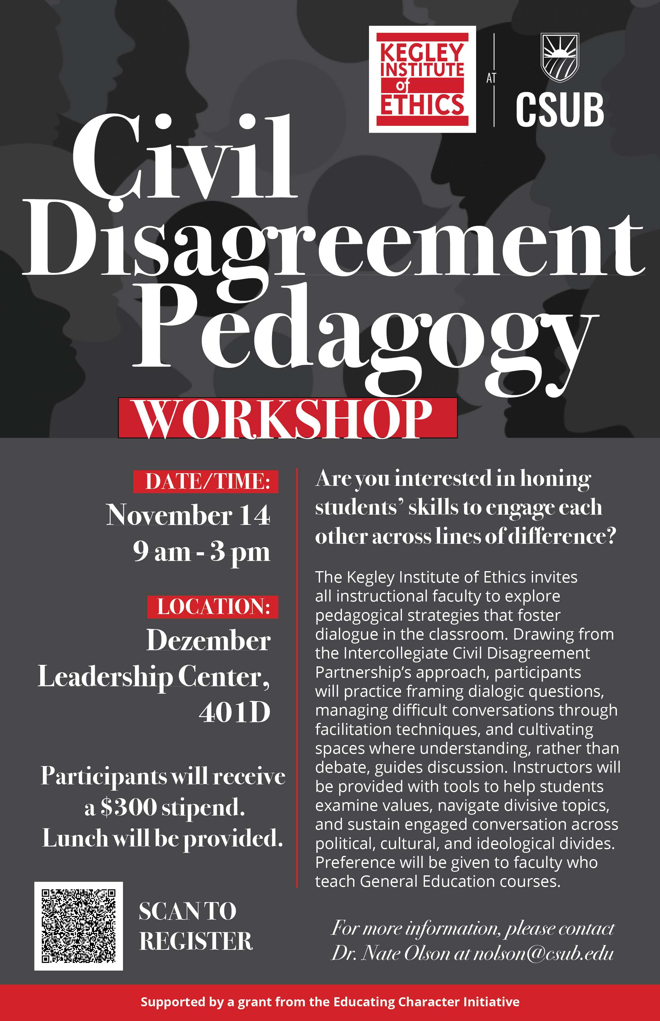 Civil Disagreement Pedagogy Workshop Flyer