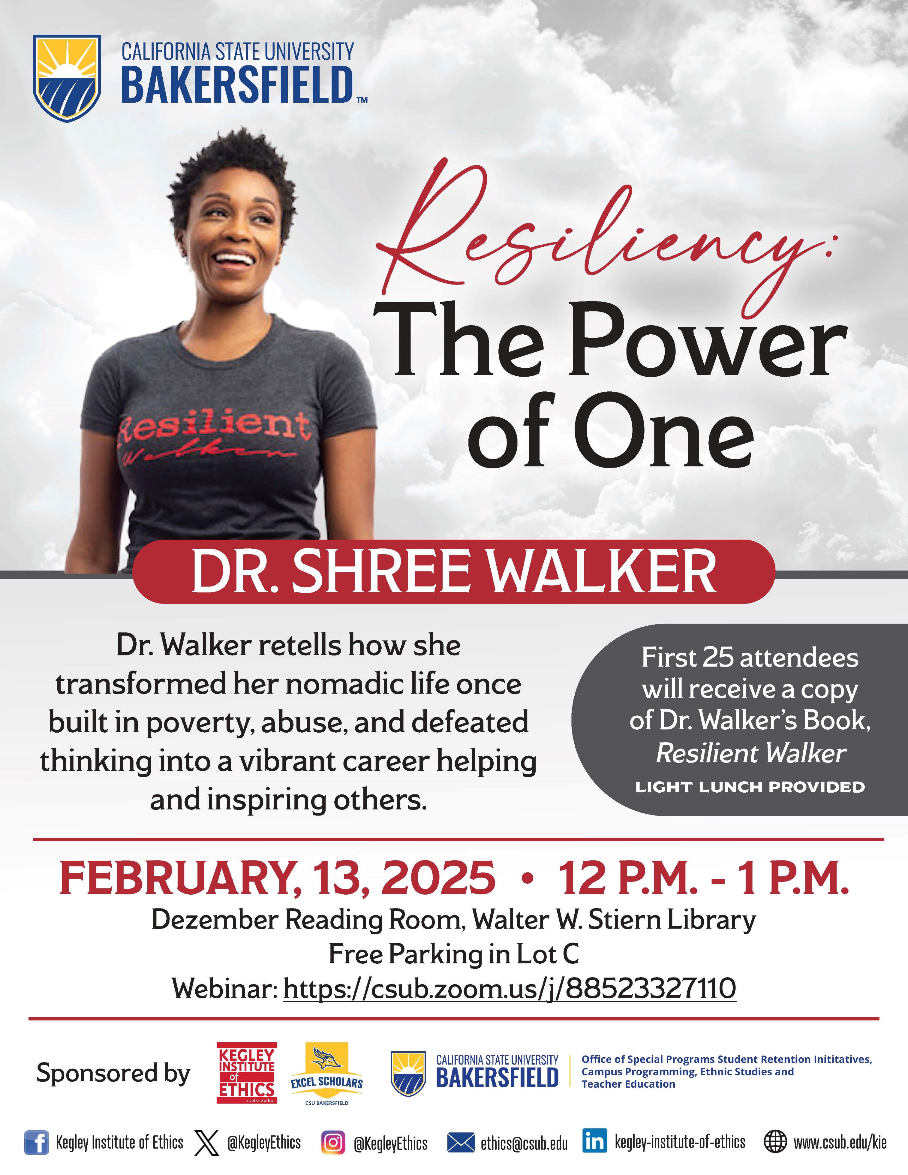 Dr. Shree Walker flyer for February 13 