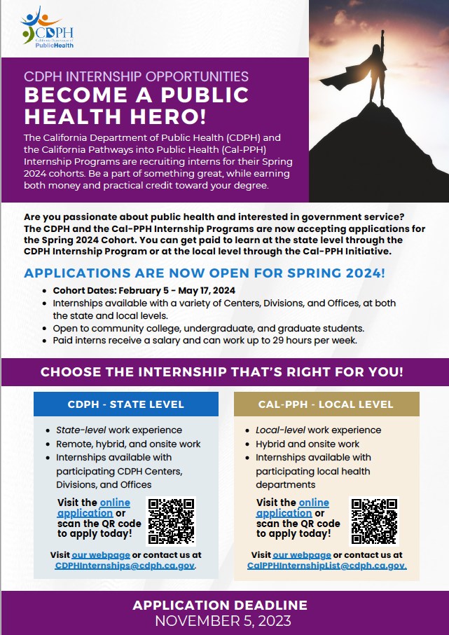 CSPH internship flyer