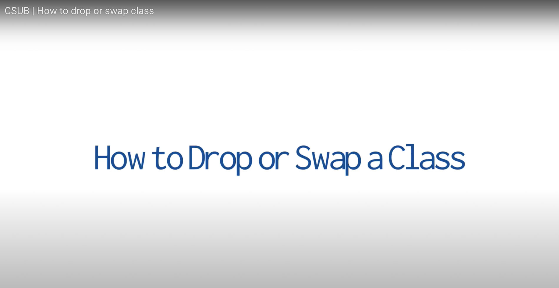 How to Drop/Swap a Class