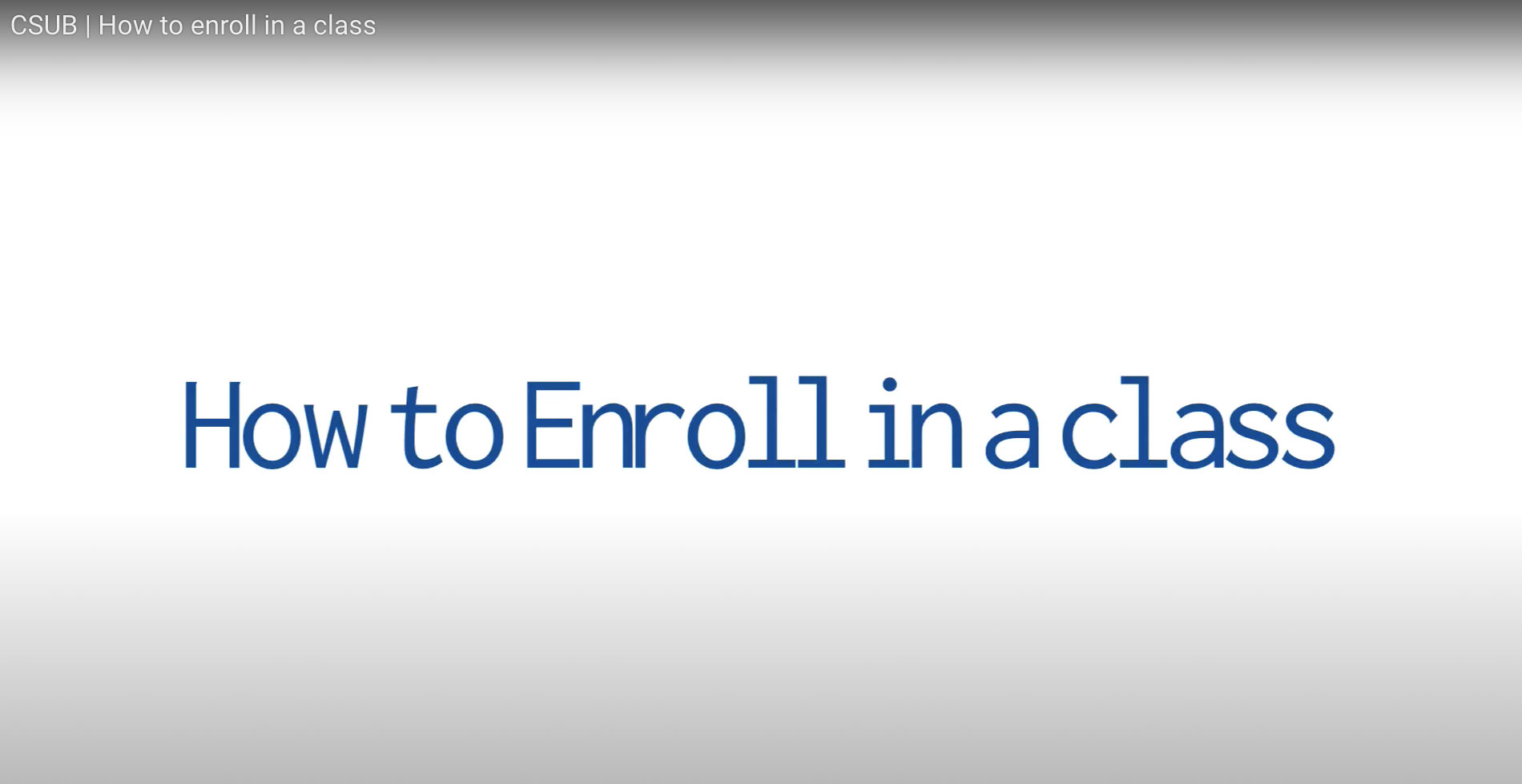 How to Enroll in a Class