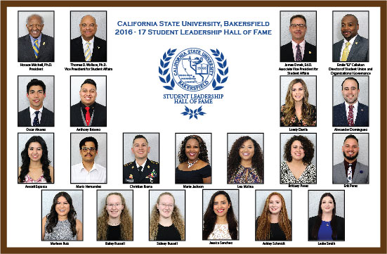 Student Leader Hall of Fame Inductees 2016-2017