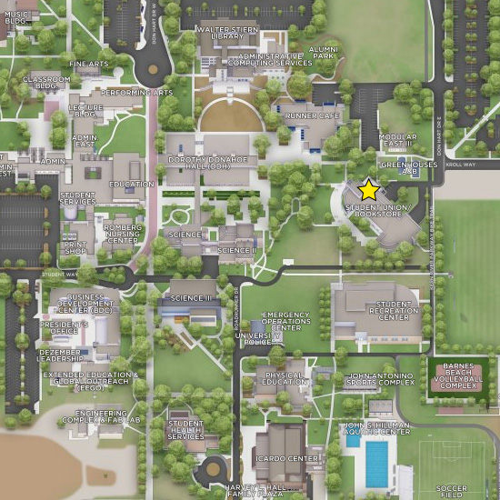 Map, northeast corner of the CSUB campus.
