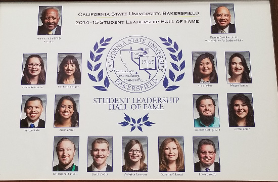 Student Leader Hall of Fame Inductees 2014-2015