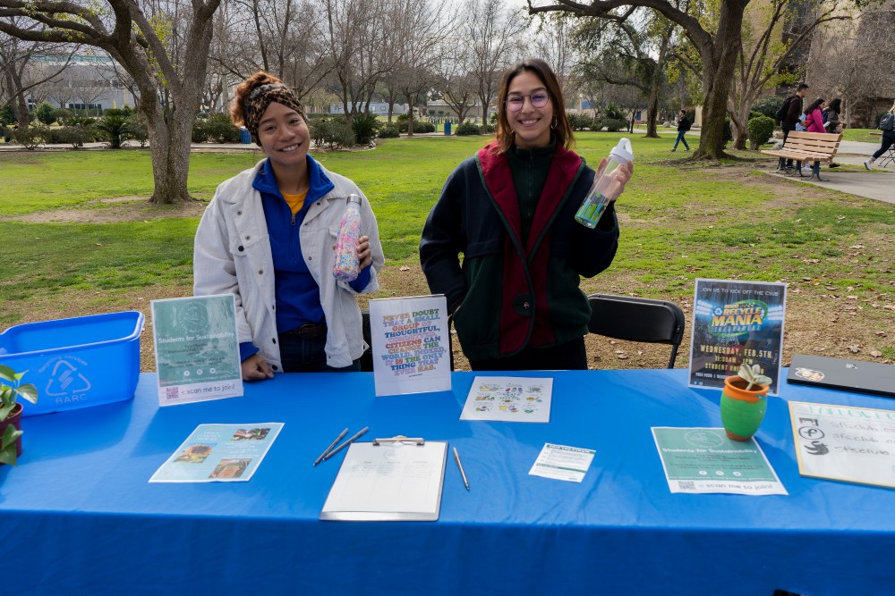 Students for Sustainability set up a booth to promote their club.