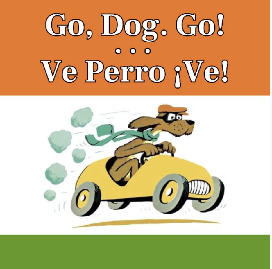 Cartoon of dog in a car