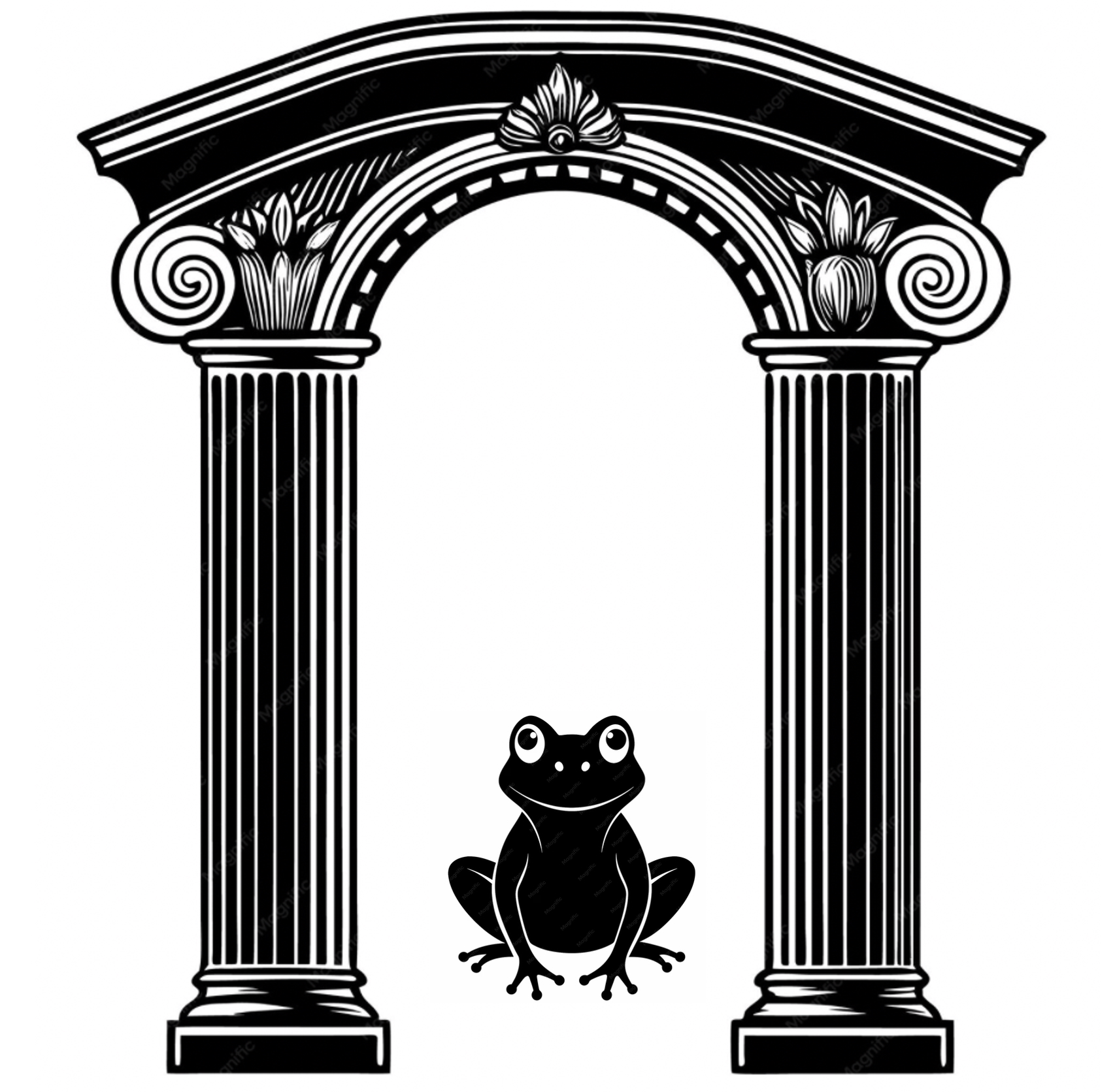 Frog with Ancient Greek columns