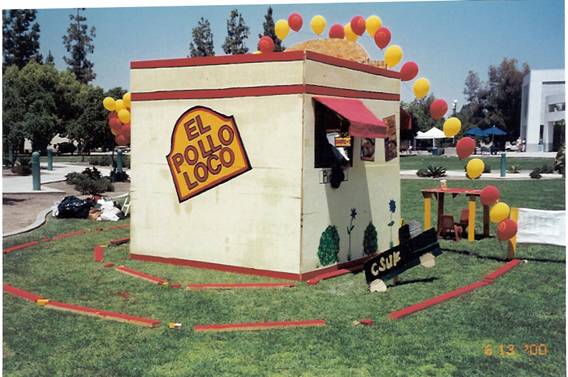El Pollo Loco house on the lawn of CSUB