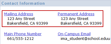Your Addresses | California State University, Bakersfield