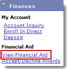 View Financial Aid link